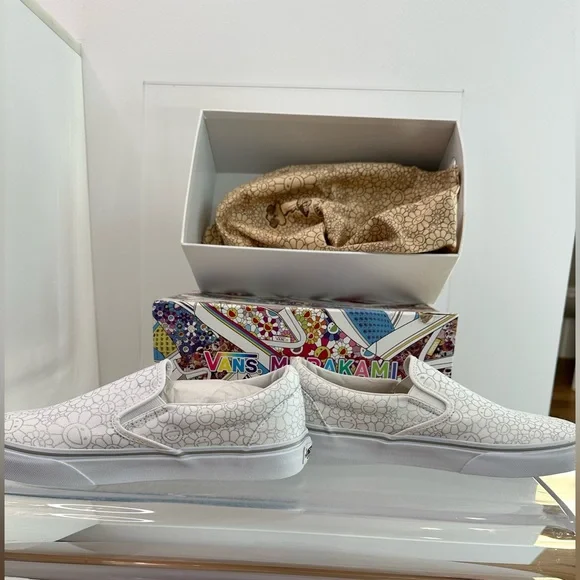 Takashi Murakami X Vans Classic Slip On Flower Silver - Picture 3 of 10